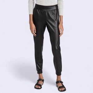 Commando Black faux leather joggers